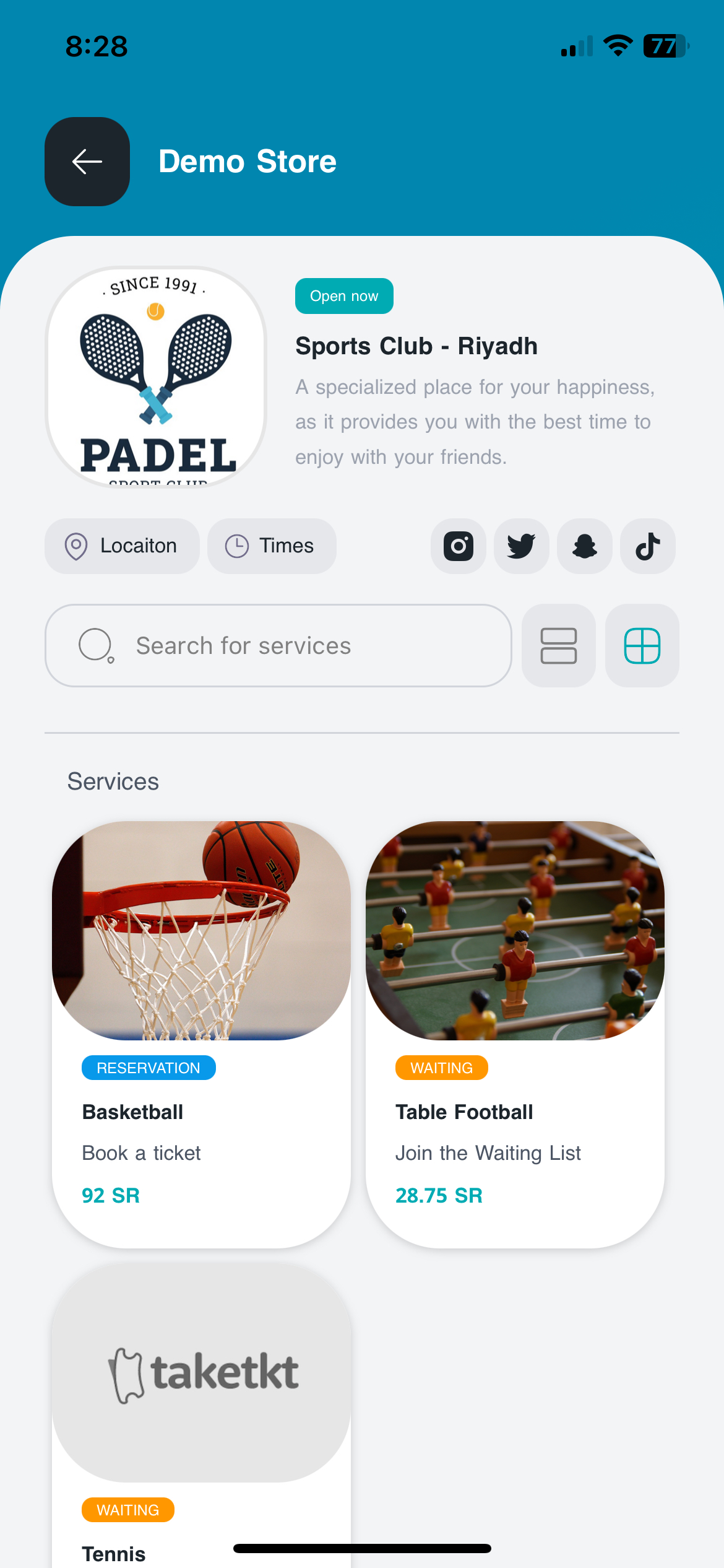 App Branches Page